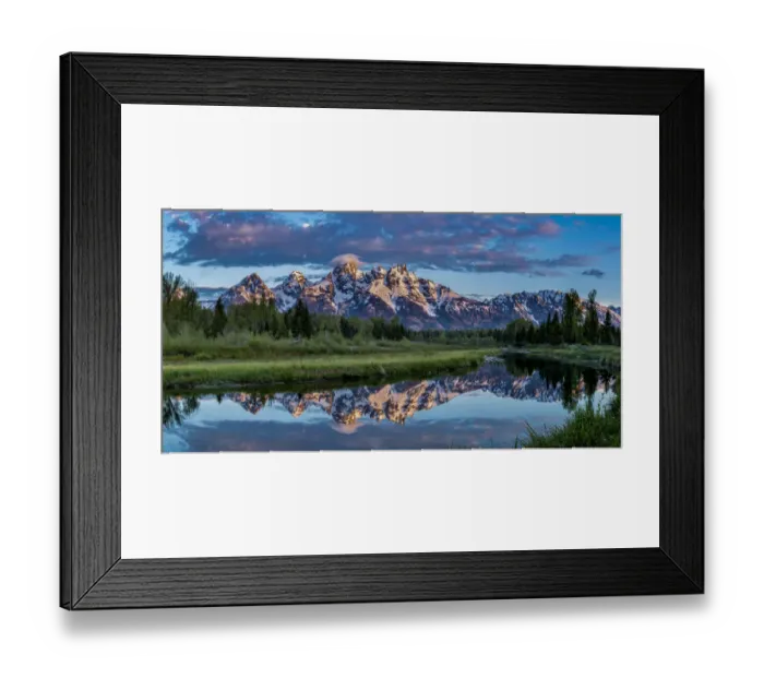 Framed Print : Grand Teton National Park, panoramic reflection of Teton Mountains near Jackson Hole Framed Print : Grand Teton National Park, panoramic reflection of Teton Mountains near Jackson Hole