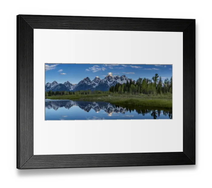 Framed Print : Grand Teton National Park, panoramic reflection of Teton Mountains near Jackson Hole Framed Print : Grand Teton National Park, panoramic reflection of Teton Mountains near Jackson Hole