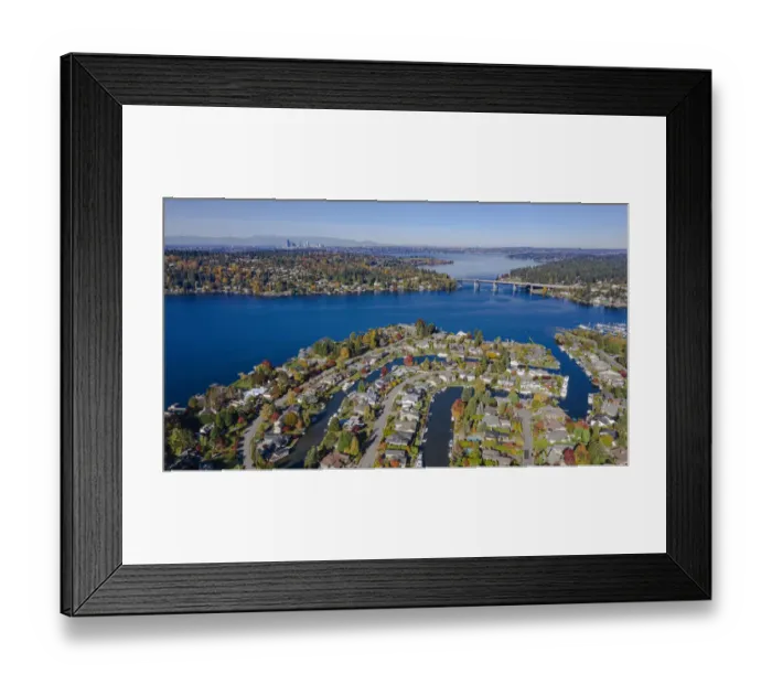 Framed Print : USA, Washington State, Bellevue. Newport Shores neighborhood