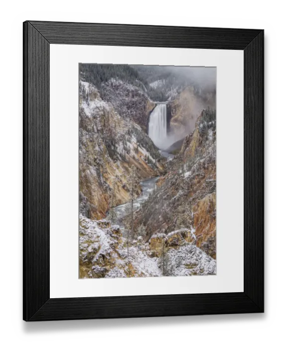 Framed Print : Light dusting of snow on the Grand Canyon of Yellowstone, Yellowstone National Park Framed Print : Light dusting of snow on the Grand Canyon of Yellowstone, Yellowstone National Park