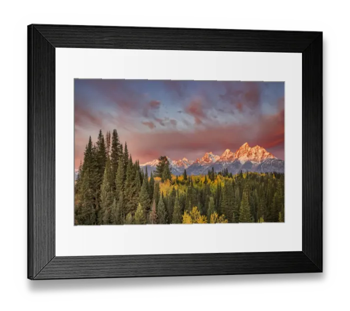 Framed Print : Autumn sunrise view of Teton Range, Grand Teton National Park, Wyoming