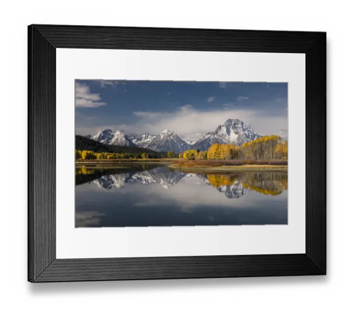 Framed Print : Autumn view of Mt. Moran and reflection, Oxbow Bend, Grand Teton National Park, Wyoming