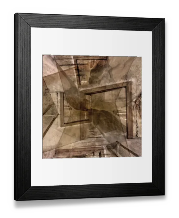 Framed Print : Brown toned door abstract