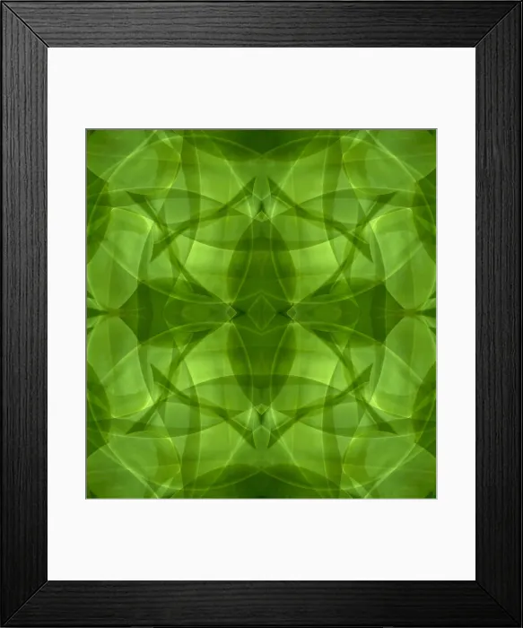Framed Print : Green kaleidoscope abstract