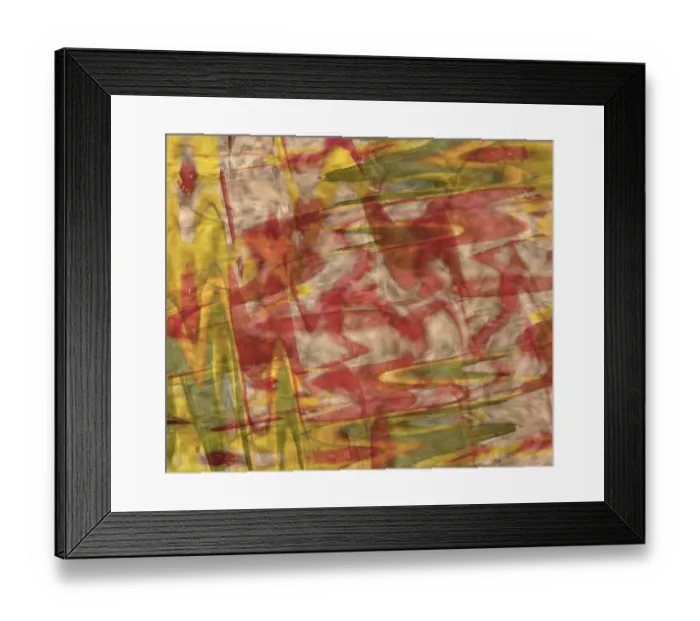 Framed Print : Yellow, green and red abstract