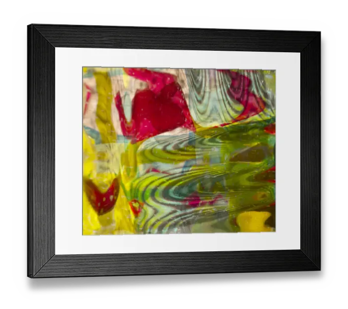 Framed Print : Yellow, green and red abstract