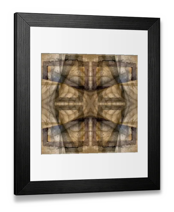 Framed Print : Earth tone quilt-like abstract