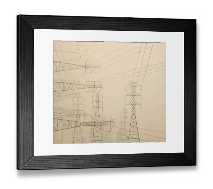 Framed Print : Power lines and towers abstract Framed Print : Power lines and towers abstract