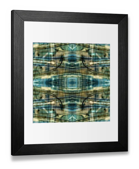 Framed Print : Turquoise, black and bronze metallic abstract Framed Print : Turquoise, black and bronze metallic abstract