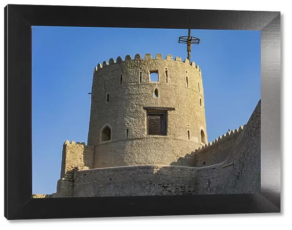Middle East, Arabian Peninsula, Oman, Muscat, Muttrah. A tower at Muttrah Fort