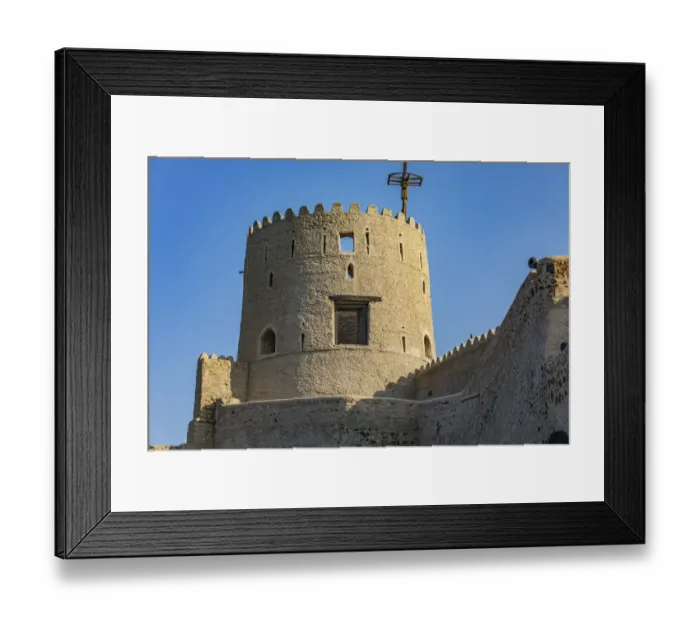 Framed Print : Middle East, Arabian Peninsula, Oman, Muscat, Muttrah. A tower at Muttrah Fort Framed Print : Middle East, Arabian Peninsula, Oman, Muscat, Muttrah. A tower at Muttrah Fort