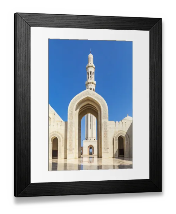 Framed Print : Middle East, Arabian Peninsula, Oman, Muscat. Entrance to the Sultan Qaboos Grand Mosque Framed Print : Middle East, Arabian Peninsula, Oman, Muscat. Entrance to the Sultan Qaboos Grand Mosque