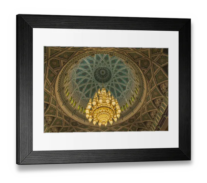 Framed Print : Middle East, Arabian Peninsula, Oman, Muscat. Chandelier