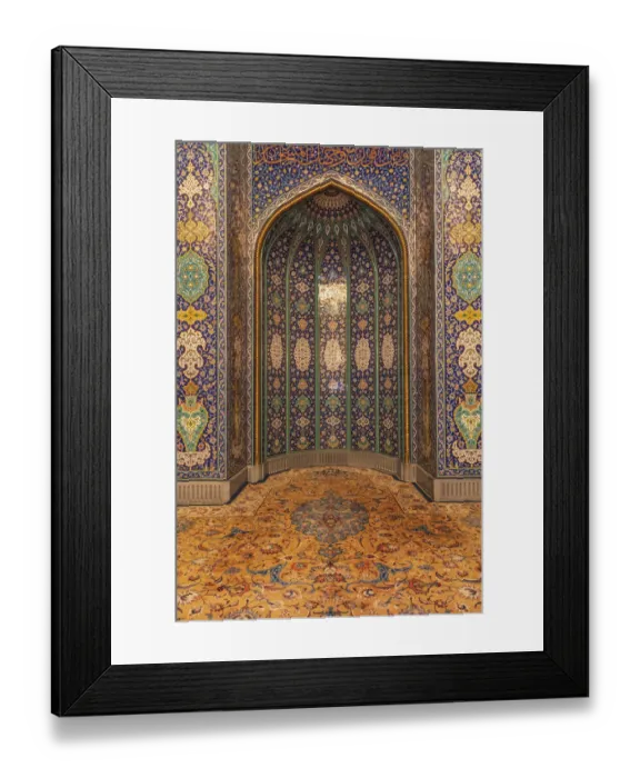 Framed Print : Middle East, Arabian Peninsula, Oman, Muscat. Decorative apse in the Sultan Qaboos Grand Framed Print : Middle East, Arabian Peninsula, Oman, Muscat. Decorative apse in the Sultan Qaboos Grand