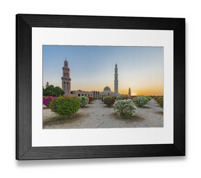 Framed Print : Middle East, Arabian Peninsula, Oman, Muscat. Sunset view of the Sultan Qaboos Grand Framed Print : Middle East, Arabian Peninsula, Oman, Muscat. Sunset view of the Sultan Qaboos Grand