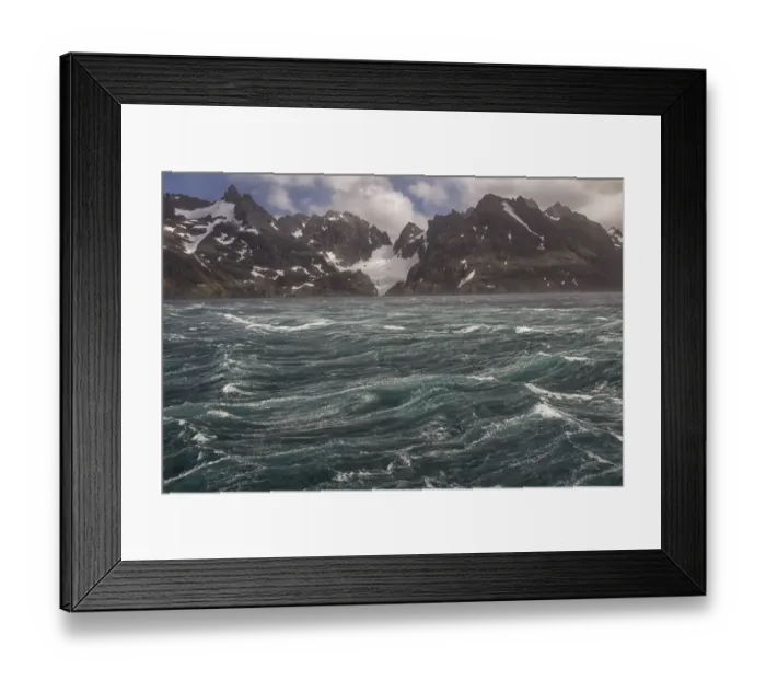 Framed Print : Southern Ocean, South Georgia, Drygalski Fjord. An Antarctic storm blows up where Framed Print : Southern Ocean, South Georgia, Drygalski Fjord. An Antarctic storm blows up where