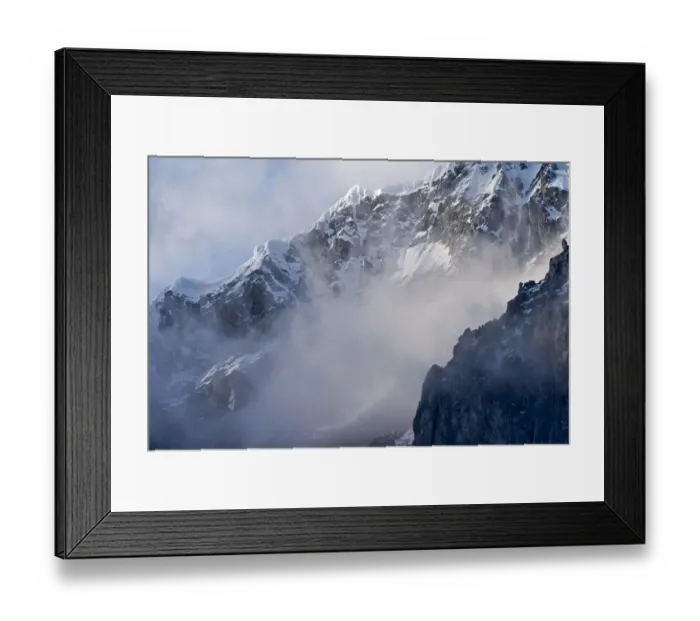 Framed Print : Landscape of island shrouded in mist, Antarctica