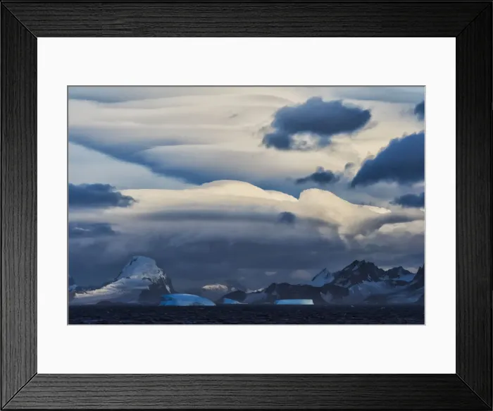 Framed Print : Landscape of iceberg and island in the South Atlantic Ocean, Antarctica