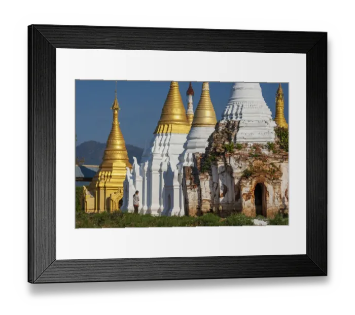 Framed Print : Myanmar, Shan State, Indein, Shwe Indein Pagoda Framed Print : Myanmar, Shan State, Indein, Shwe Indein Pagoda