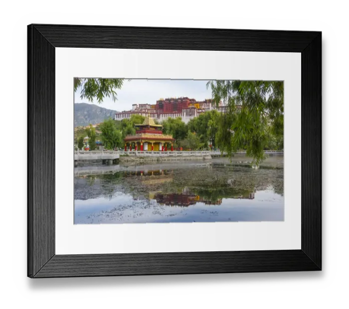 Framed Print : Potala Palace (UNESCO World Heritage site) with reflection in the lake water, Lhasa Framed Print : Potala Palace (UNESCO World Heritage site) with reflection in the lake water, Lhasa
