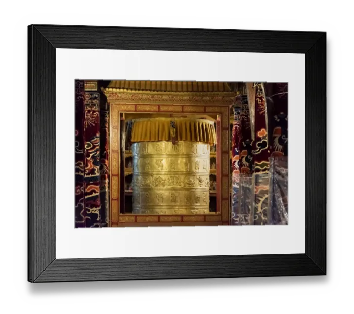Framed Print : Prayer wheel inside Drepung Monastery, one of the great three Gelug university