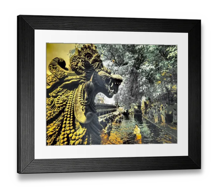 Framed Print : Indonesia, Bali, Ubud. Pura Tirta Empul Temple, bath in Tampaksiring sacred spring