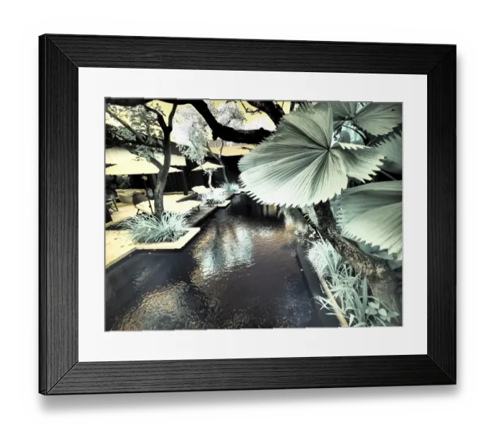 Framed Print : Bali, Ubud. Ponds and pools at hotel in Ubud