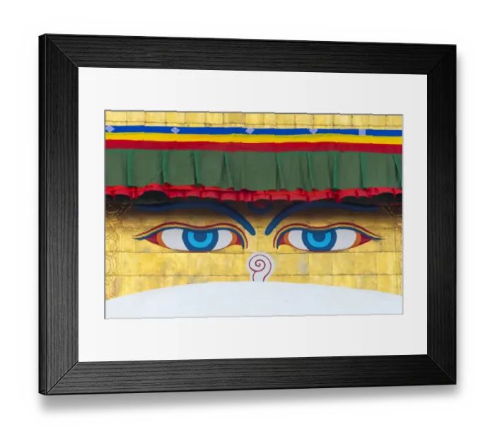 Framed Print : The Eyes of Boudhanath (Boudha Stupa), UNESCO World Heritage site, Kathmandu, Nepal