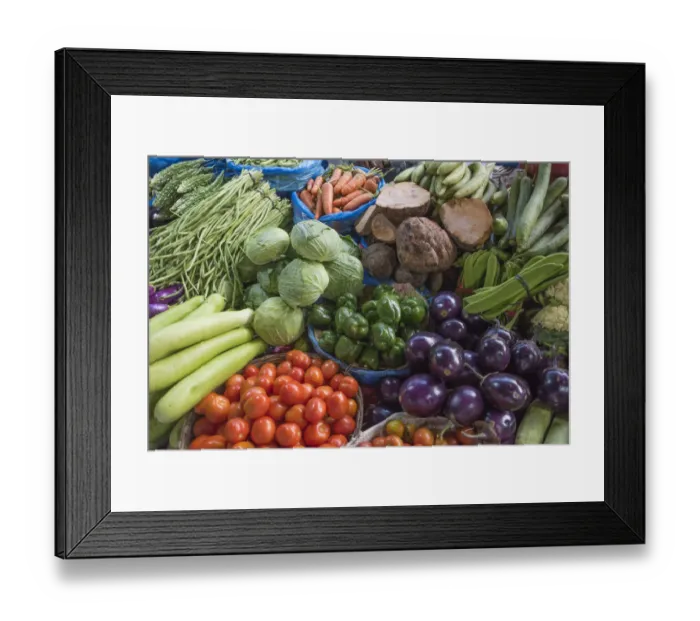 Framed Print : Selling vegetable at the market, Kathmandu, Nepal Framed Print : Selling vegetable at the market, Kathmandu, Nepal