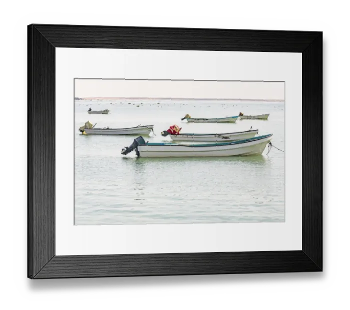 Framed Print : Middle East, Arabian Peninsula, Al Wusta, Mahout. Fishing boats on the Arabian Sea in Framed Print : Middle East, Arabian Peninsula, Al Wusta, Mahout. Fishing boats on the Arabian Sea in