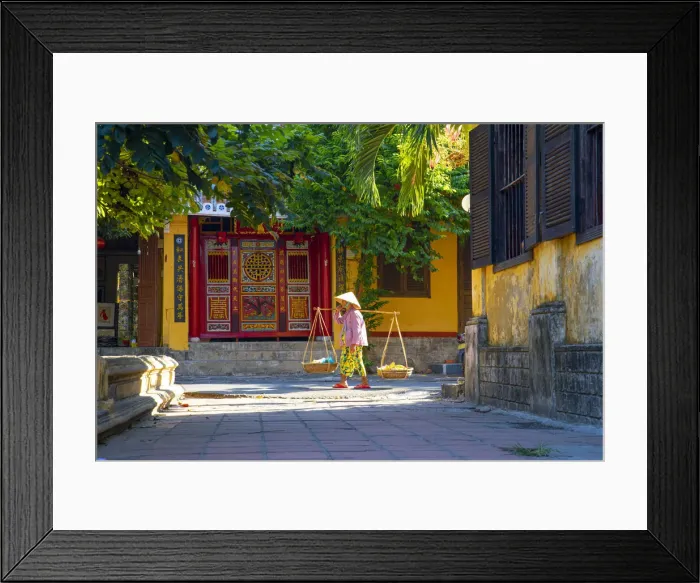 Framed Print : Vietnam. Woman with vegetable basket for sale Framed Print : Vietnam. Woman with vegetable basket for sale