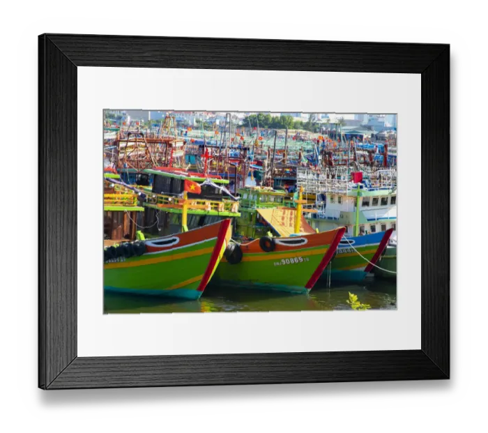 Framed Print : Vietnam. Danang fishing harbor