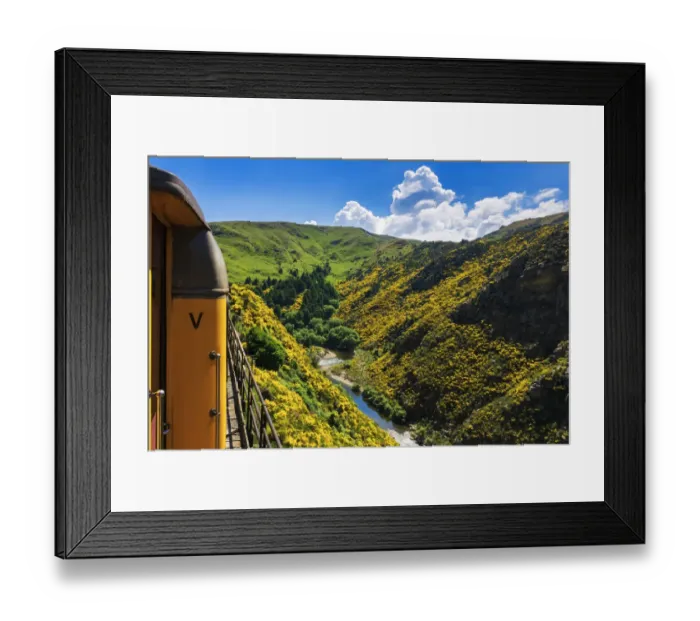 Framed Print : Dunedin Railways tour of the Taieri Gorge, Otago, South Island, New Zealand Framed Print : Dunedin Railways tour of the Taieri Gorge, Otago, South Island, New Zealand
