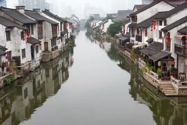 Traditional houses along the Grand Canal, Wuxi, Jiangsu Province, China