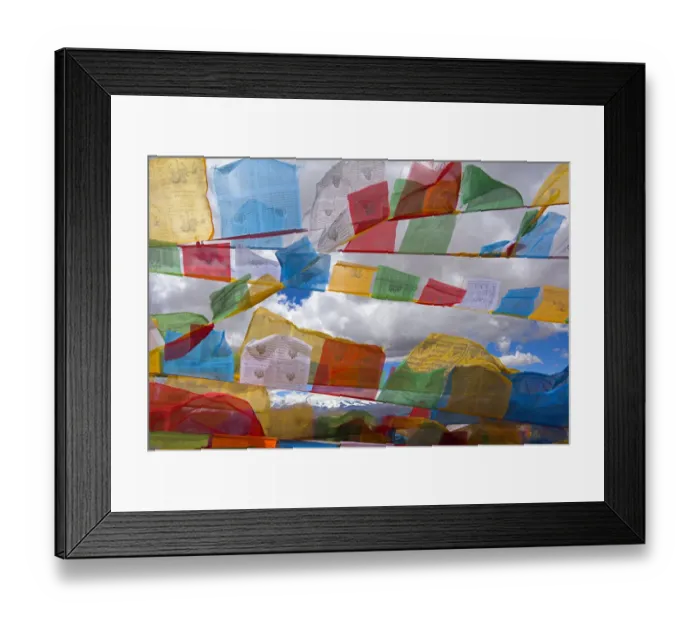 Framed Print : Prayer flags in the Himalayas, Mt. Everest National Nature Reserve, Shigatse Prefecture
