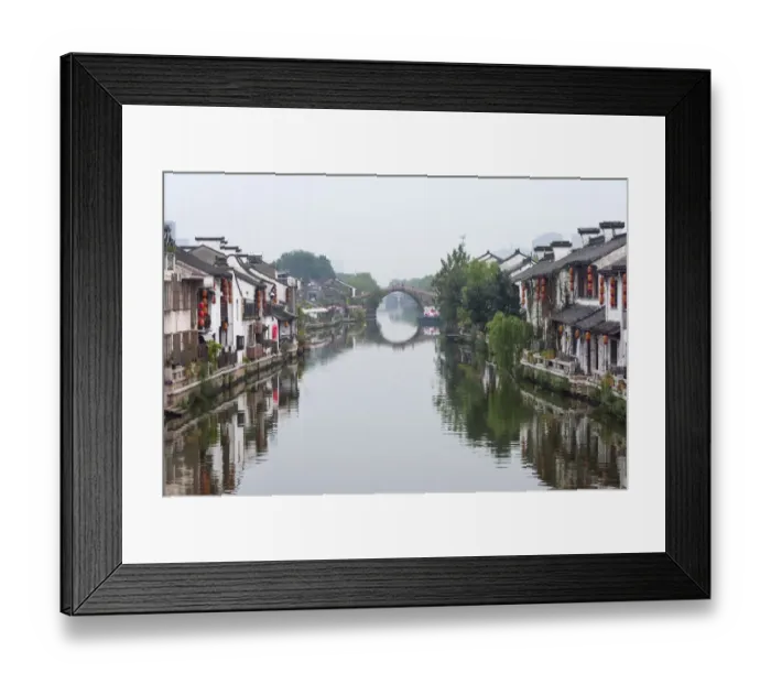 Framed Print : Traditional house and stone bridge on the Grand Canal, Wuxi, Jiangsu Province, China Framed Print : Traditional house and stone bridge on the Grand Canal, Wuxi, Jiangsu Province, China