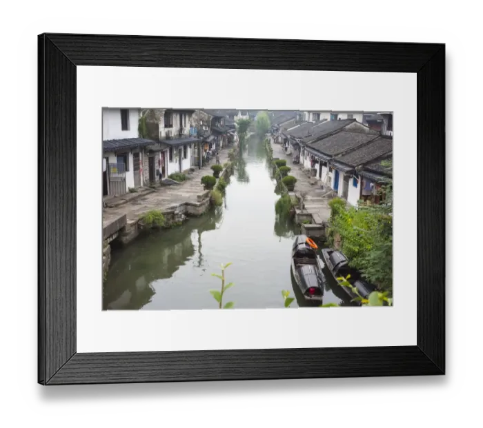 Framed Print : Rowing Wupeng boat on the Grand Canal, Shaoxing, Zhejiang Province, China Framed Print : Rowing Wupeng boat on the Grand Canal, Shaoxing, Zhejiang Province, China