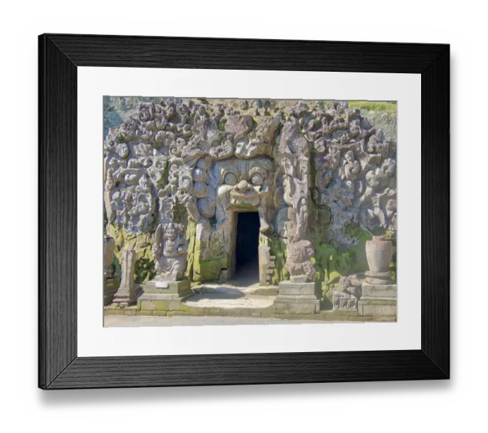 Framed Print : Indonesia, Bali, Ubud. Historic Balinese temples of Goa Gajah or Elephant Cave Framed Print : Indonesia, Bali, Ubud. Historic Balinese temples of Goa Gajah or Elephant Cave