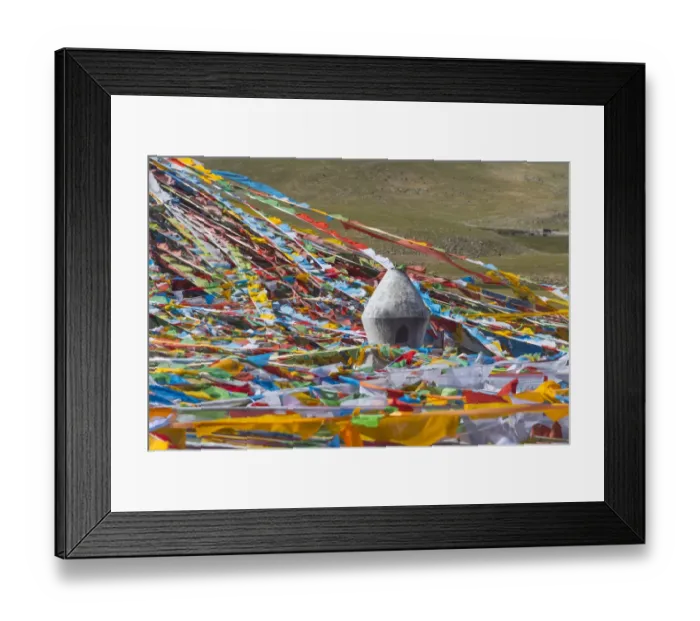 Framed Print : Prayer flags with juniper incense burner on Tibetan Plateau, Namtso (Lake Nam), Tibet Framed Print : Prayer flags with juniper incense burner on Tibetan Plateau, Namtso (Lake Nam), Tibet
