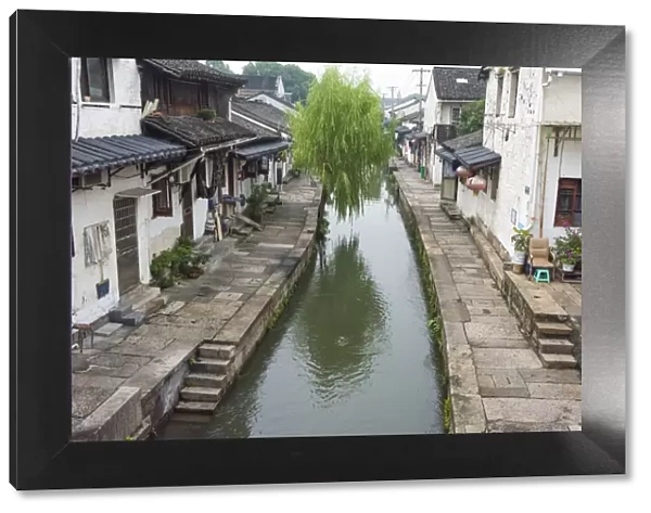 Old houses along the Grand Canal, Shaoxing, Zhejiang Province, China