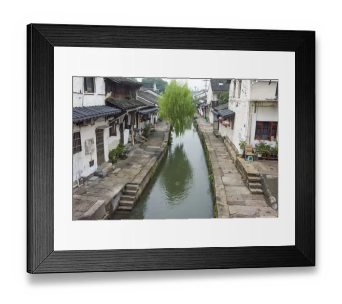 Framed Print : Old houses along the Grand Canal, Shaoxing, Zhejiang Province, China Framed Print : Old houses along the Grand Canal, Shaoxing, Zhejiang Province, China