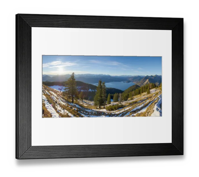 Framed Print : View from Mt. Jochberg near lake Walchensee towards lake Walchensee Framed Print : View from Mt. Jochberg near lake Walchensee towards lake Walchensee