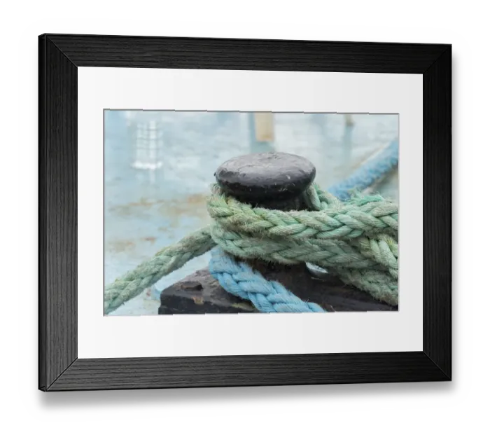 Framed Print : Rope anchoring boat, Klaipeda, Lithuania