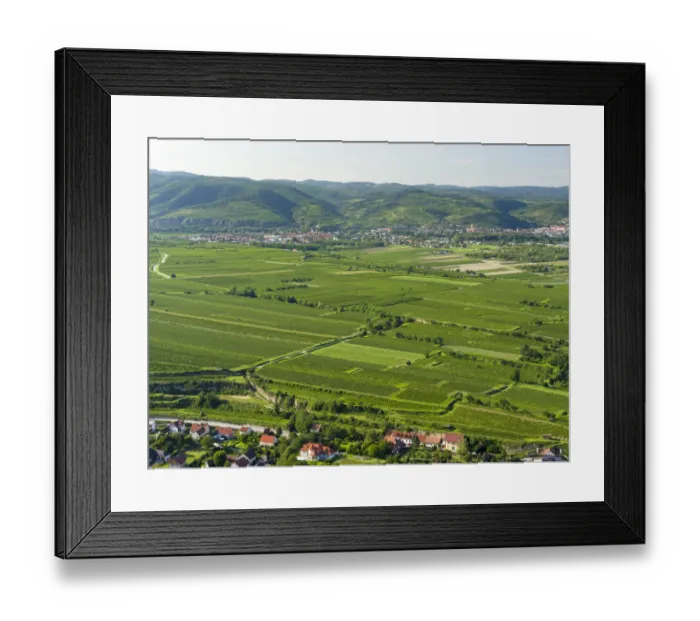 Framed Print : View towards the Danube from Gottweig Abbey, a UNESCO World Heritage Site, Wachau