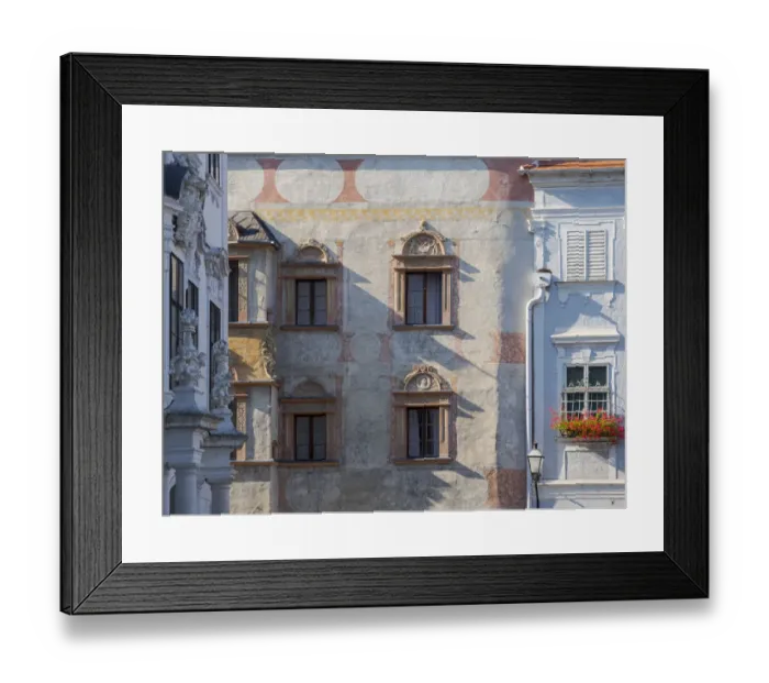 Framed Print : The former Mauthhaus and Pinetz Haus. The historic old town of Stein (Stein an der Donau) Framed Print : The former Mauthhaus and Pinetz Haus. The historic old town of Stein (Stein an der Donau)
