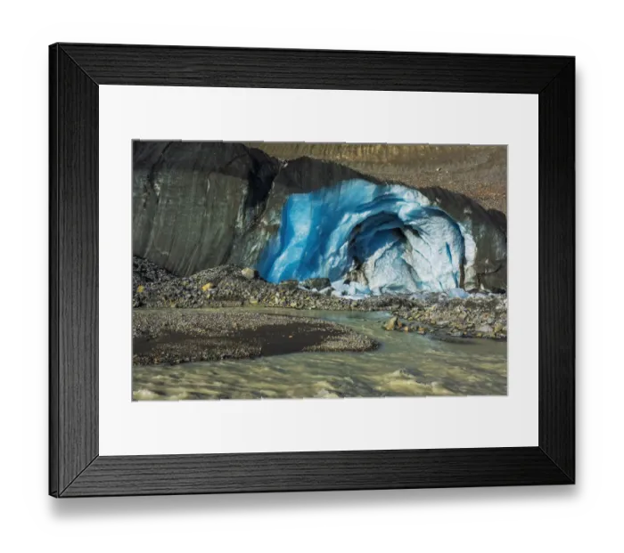 Framed Print : Blue ice and meltwater at the toe of the Athabasca Glacier, Jasper National Park, Alberta Framed Print : Blue ice and meltwater at the toe of the Athabasca Glacier, Jasper National Park, Alberta