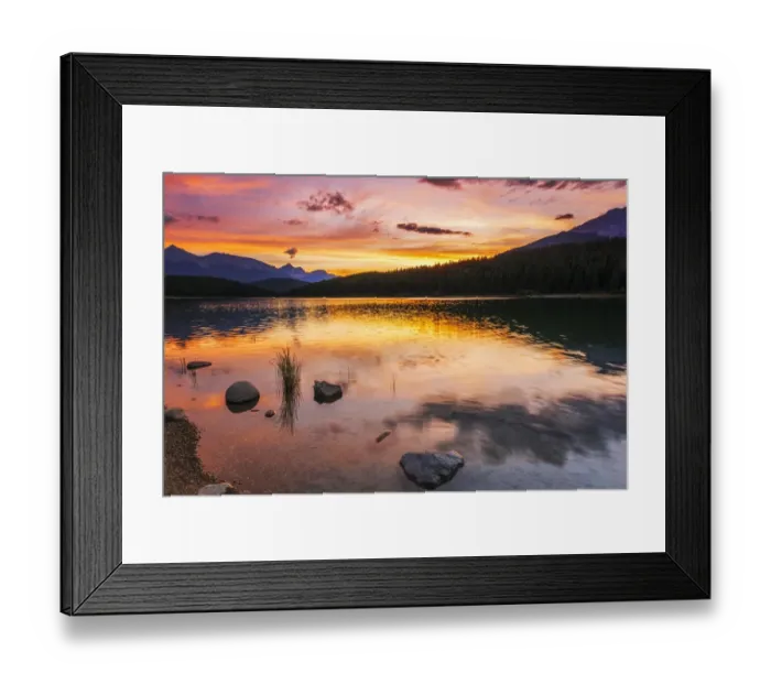 Framed Print : Sunset at Patricia Lake, Jasper National Park, Alberta, Canada