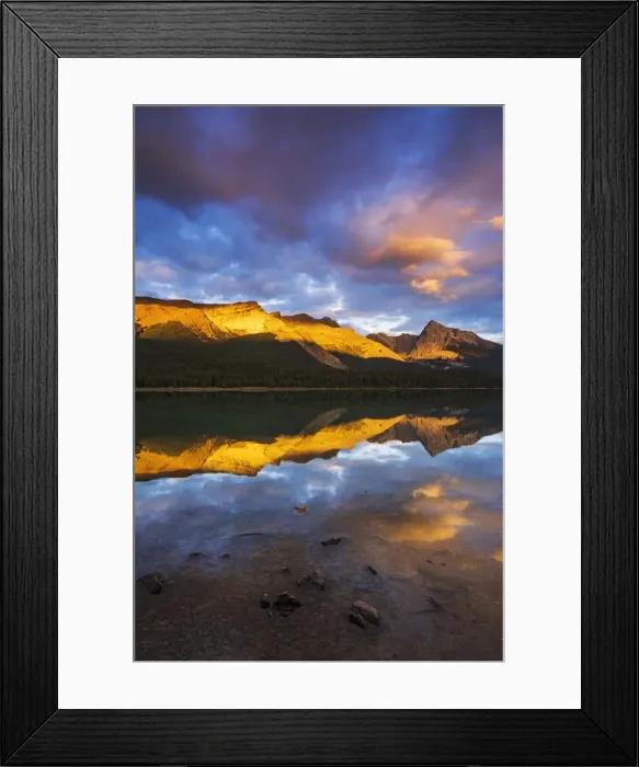 Framed Print : Evening light on Maligne Lake and Sampson Peak, Jasper National Park, Alberta, Canada Framed Print : Evening light on Maligne Lake and Sampson Peak, Jasper National Park, Alberta, Canada