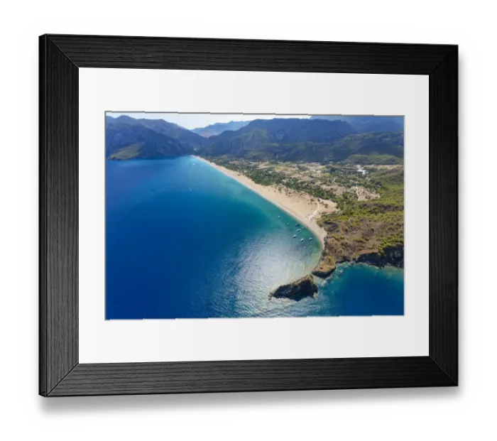 Framed Print : Olympos and Cirali beach aerial, Antalya, Turkey Framed Print : Olympos and Cirali beach aerial, Antalya, Turkey