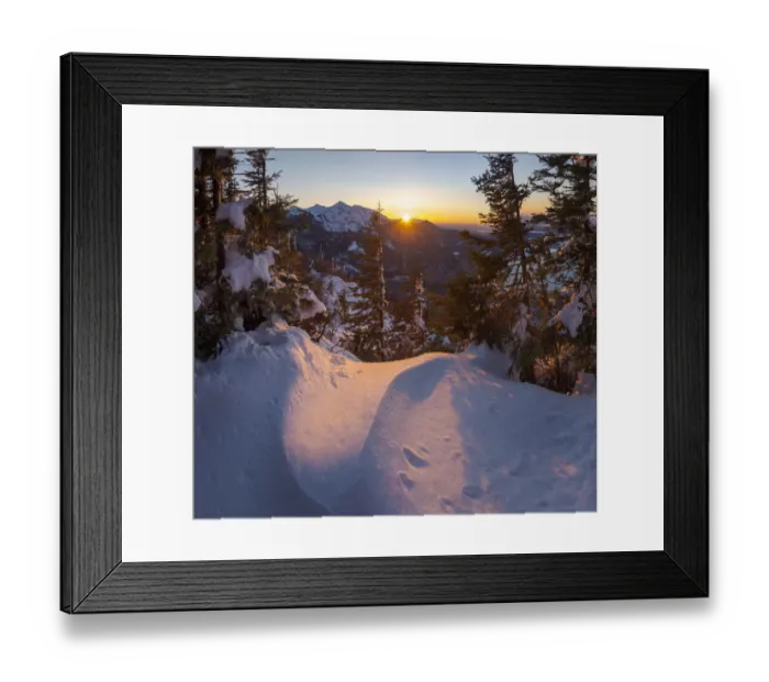 Framed Print : View from Mt. Jochberg near lake Walchensee towards Mt. Herzogstand during winter in Framed Print : View from Mt. Jochberg near lake Walchensee towards Mt. Herzogstand during winter in